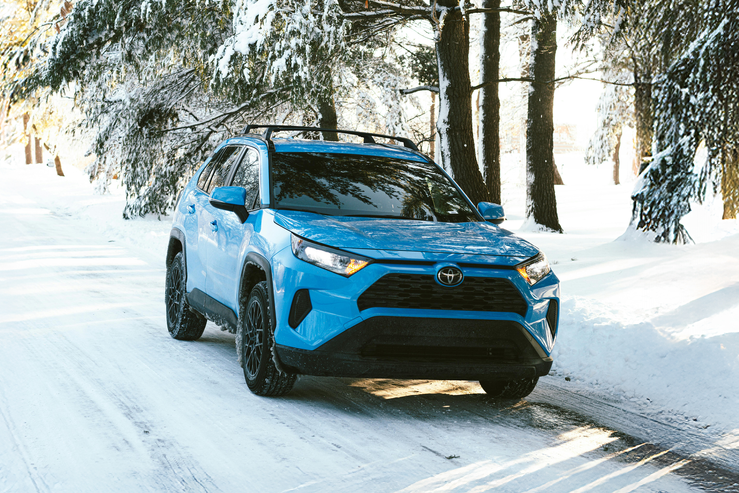 Pre-owned SUV in winter conditions