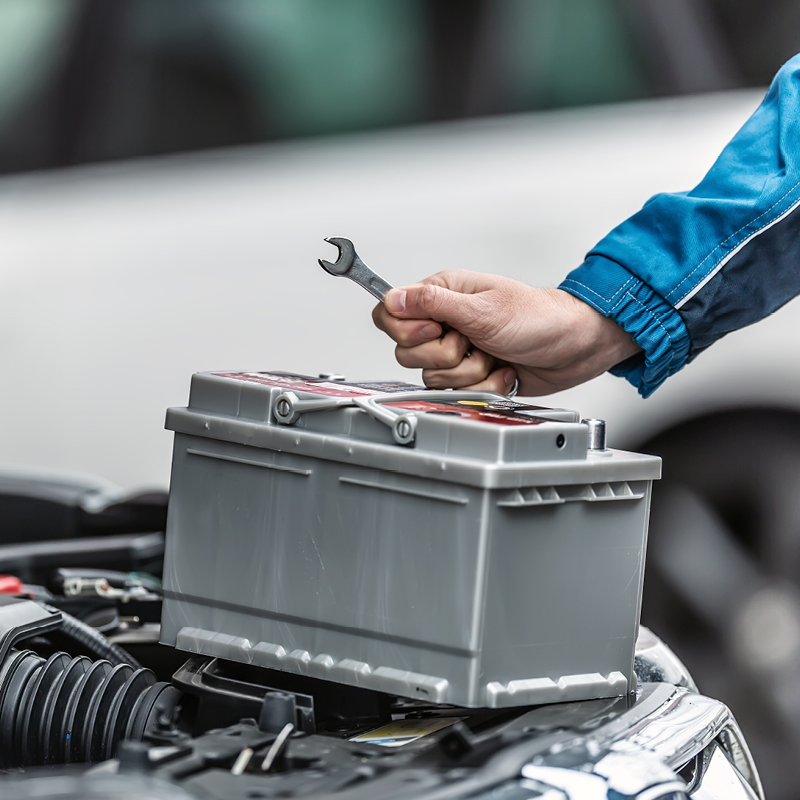 Winter tire tread in snow